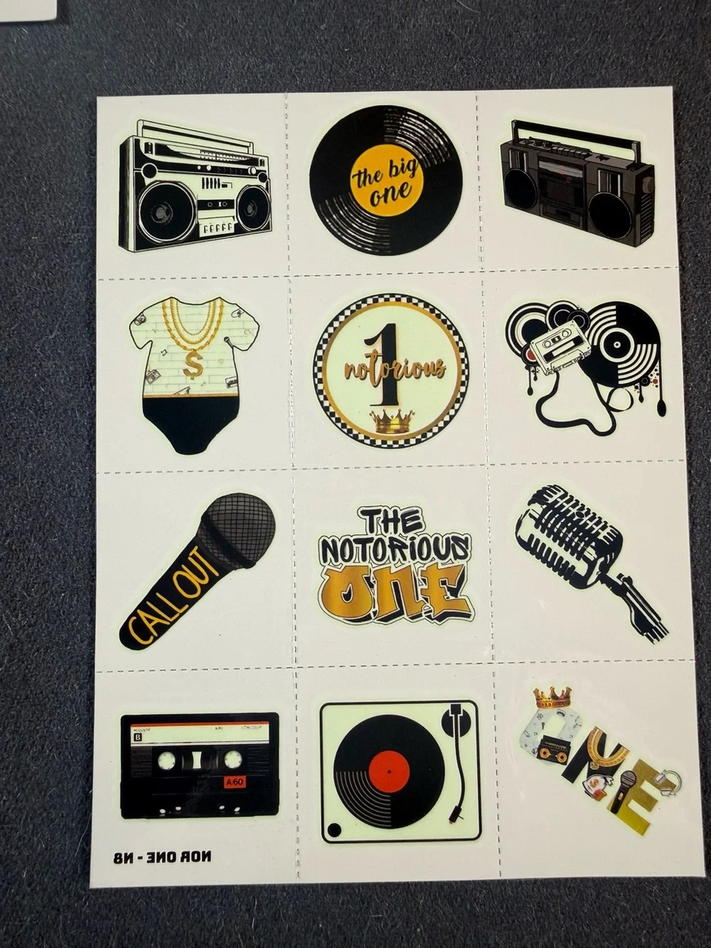 Baby’s First Birthday Hip Hop Party Favor Temporary Tattoos 96 pcs